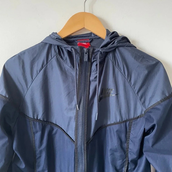 Nike Two Toned Windbreaker Full Zip Jacket Blue Sz S - Picture 2 of 5
